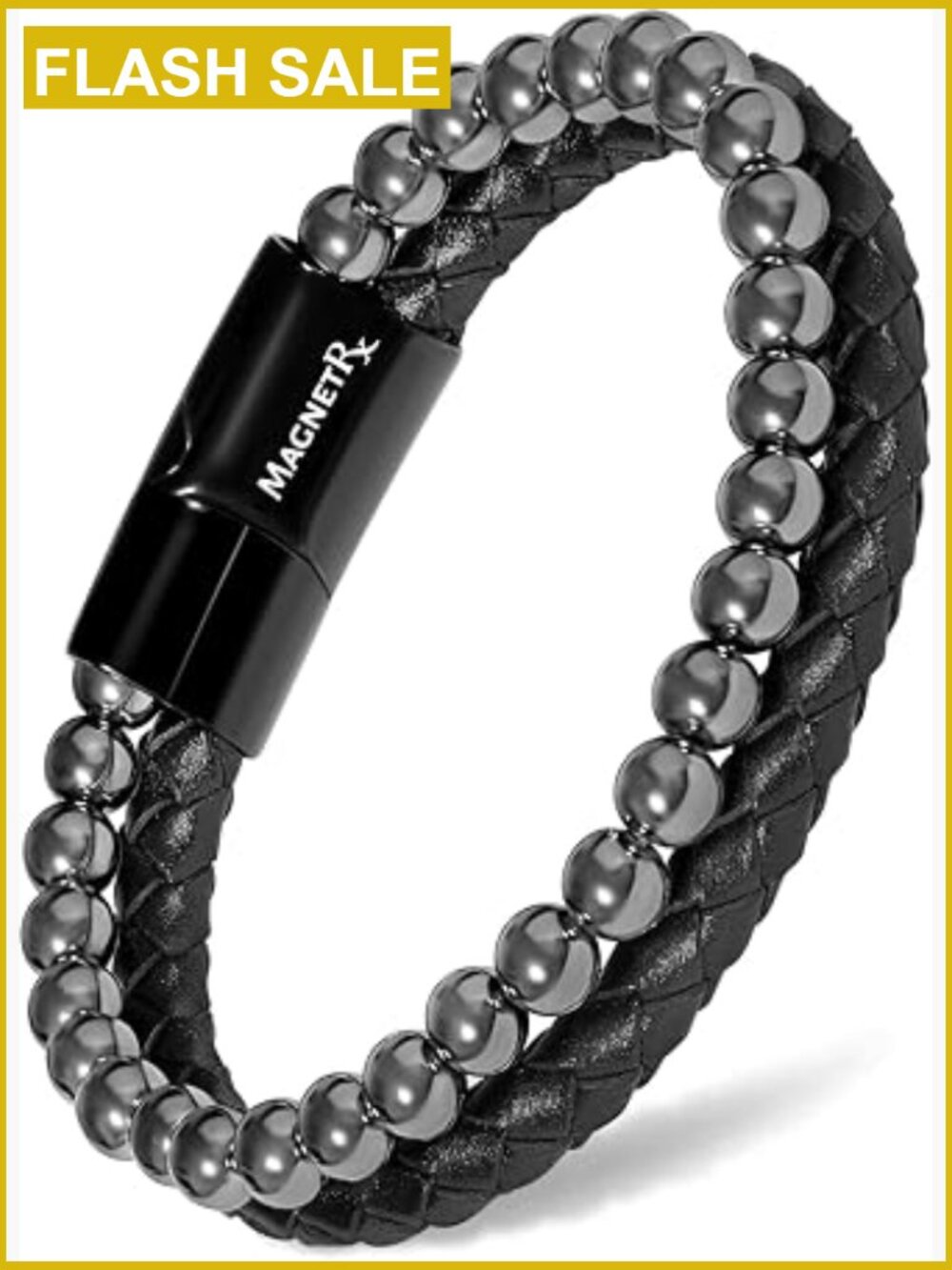 Magnetic Hematite Beaded Bracelet Max Strength 6.5